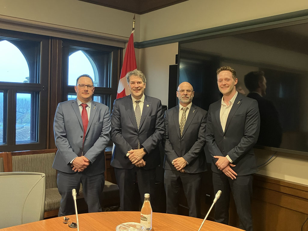 Carpenters' Regional Council representatives met in Ottawa with Claude Guay (second from left), MP and Parliamentary Sec'y to the Minister of Energy and Natural Resouces