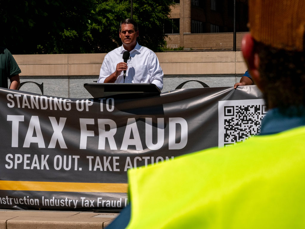 Geoff Duncan, Candidate for Georgia Governor, speaks at an Atlanta rally against Tax Fraud