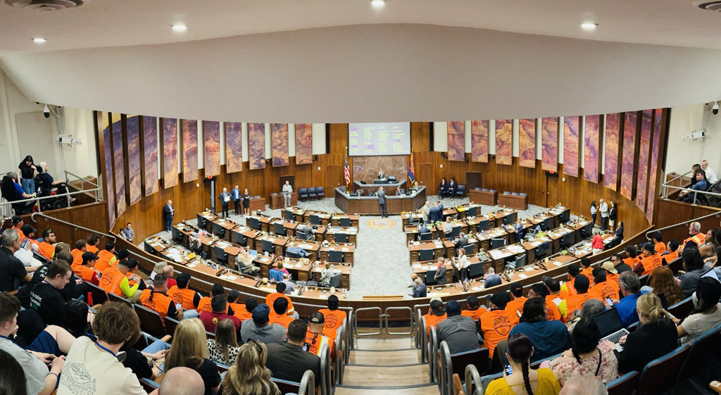 Local 1912 members at the state capitol in Phoenix, AZ