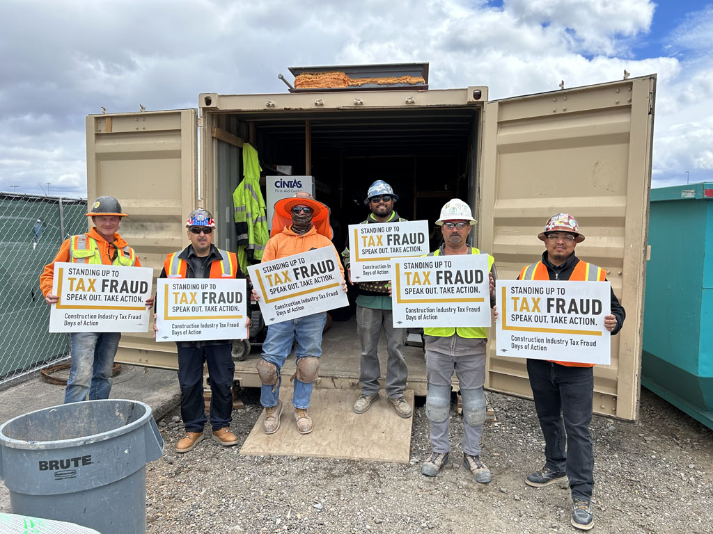 Local 971 members in Reno stand up