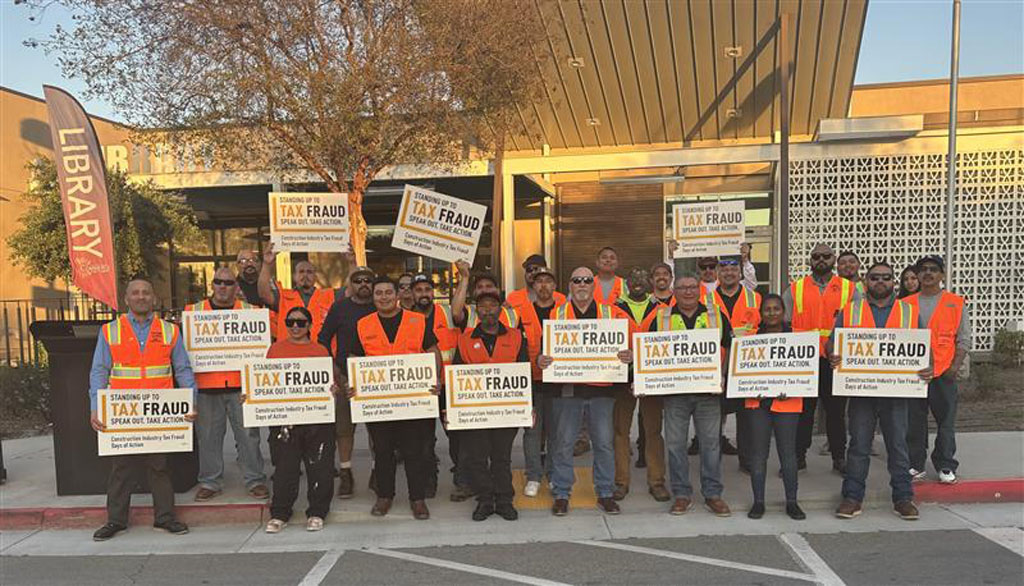 Los Angeles Local 110 members stand up