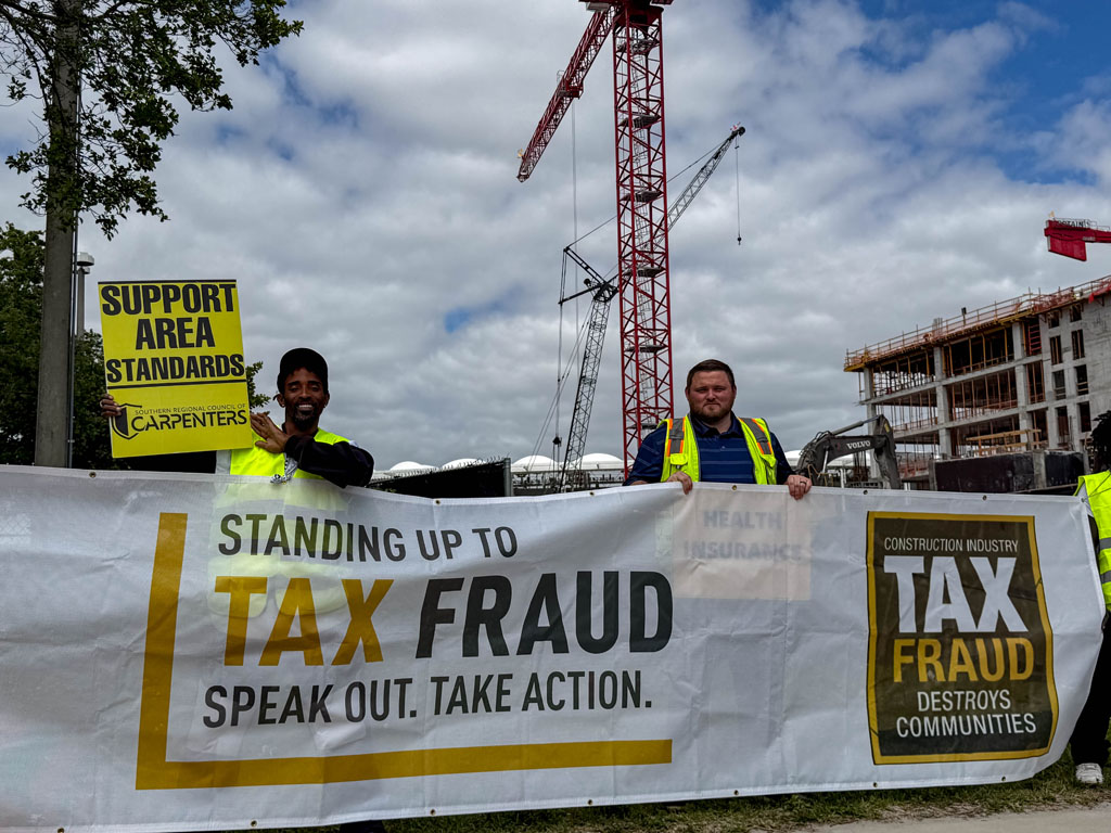 Miami jobsite rally against tax fraud