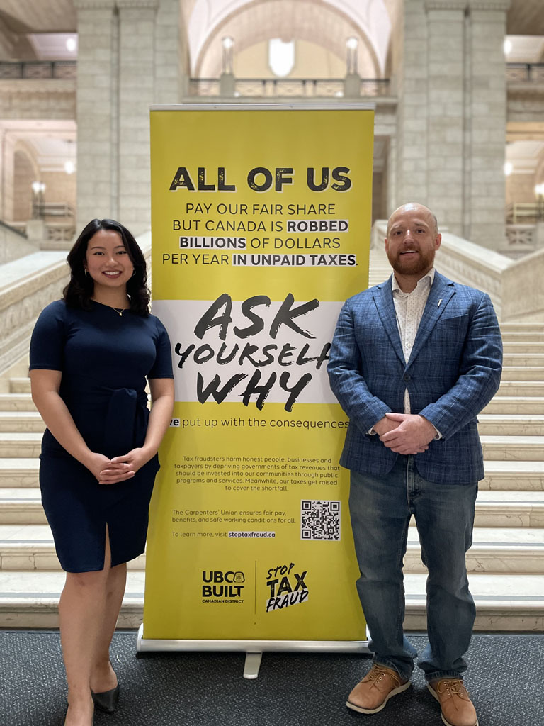 Standing up with Manitoba Member of the Legislative Assembly, Jelynn Dela Cruz